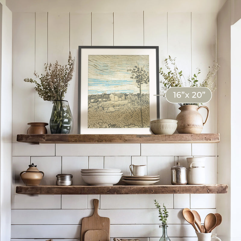 Wheat Field Painted by Vincent Van Gough - Sage and Rose Prints