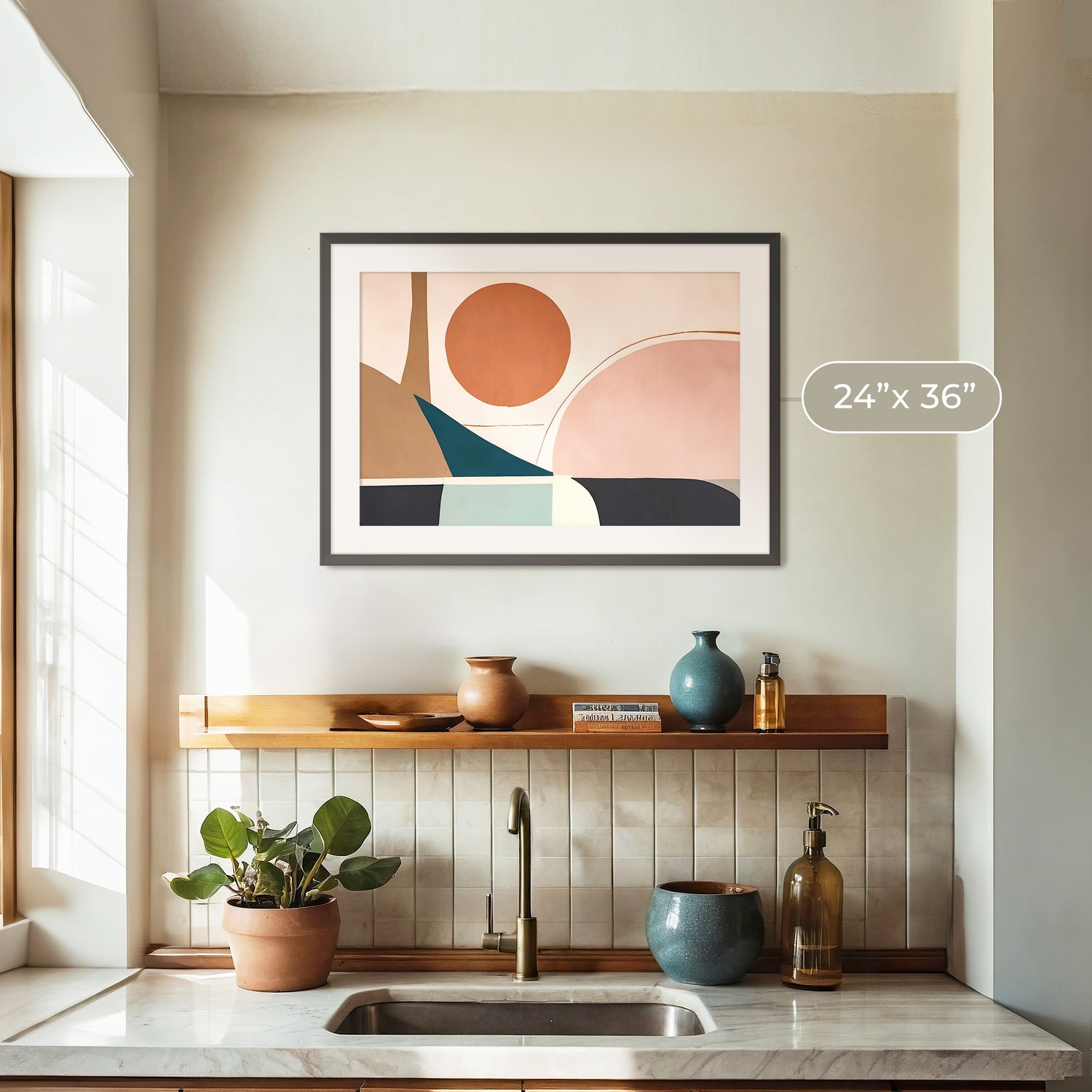 Mid Century Modern Wall Art 11-1x - Sage and Rose Prints