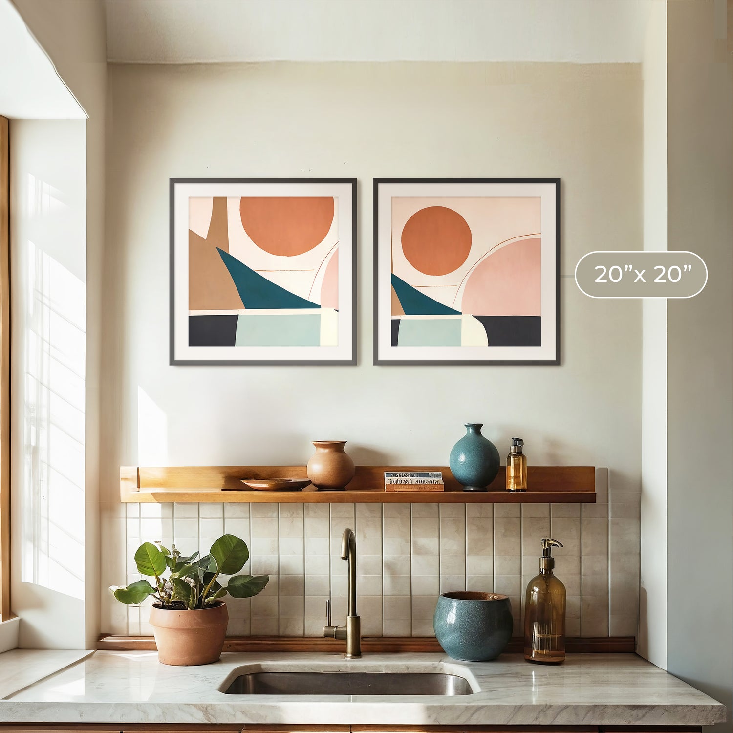 Mid Century Modern Art 11-2x - Sage and Rose Prints