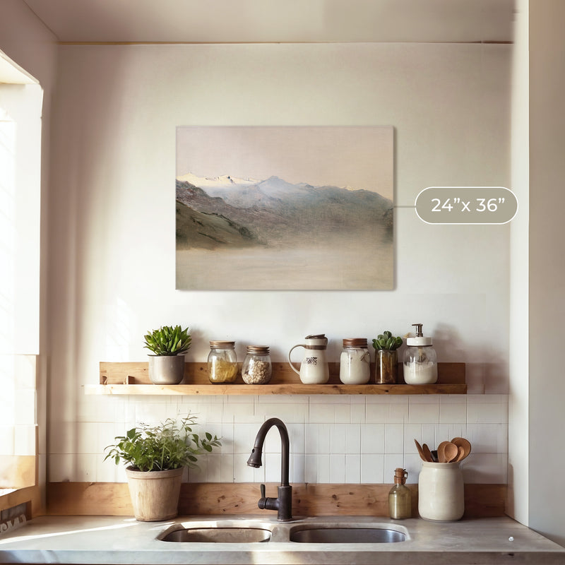 Muted Mountain Painting No2 - Sage and Rose Prints