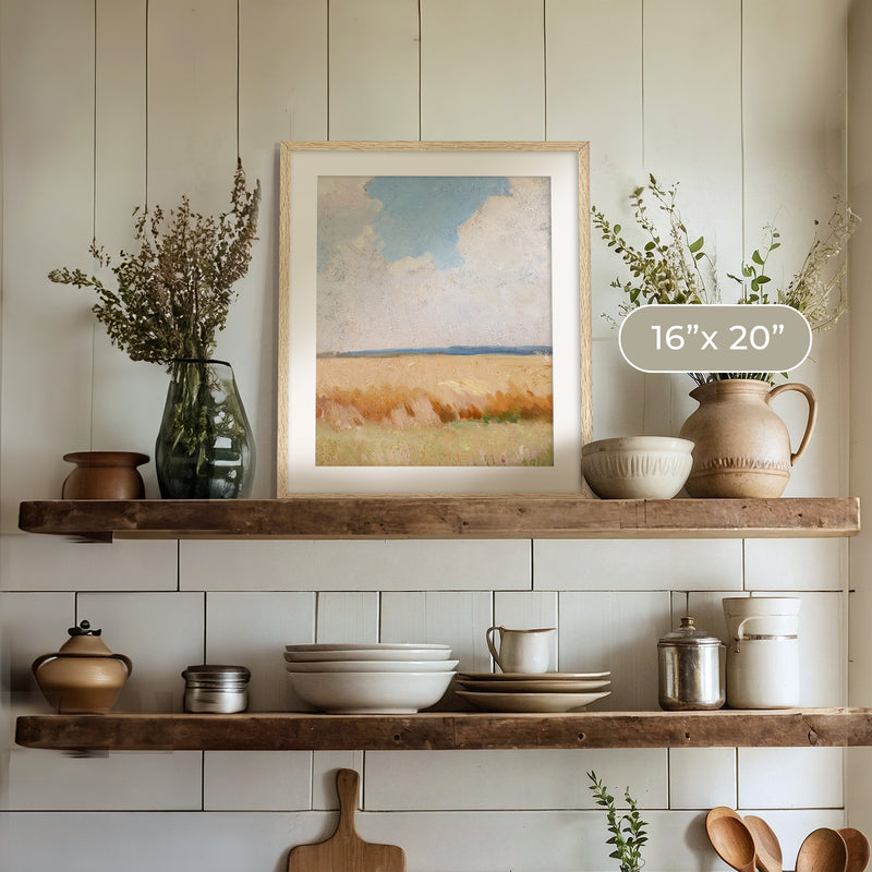 Wind in the Wheat Field - Sage and Rose Prints