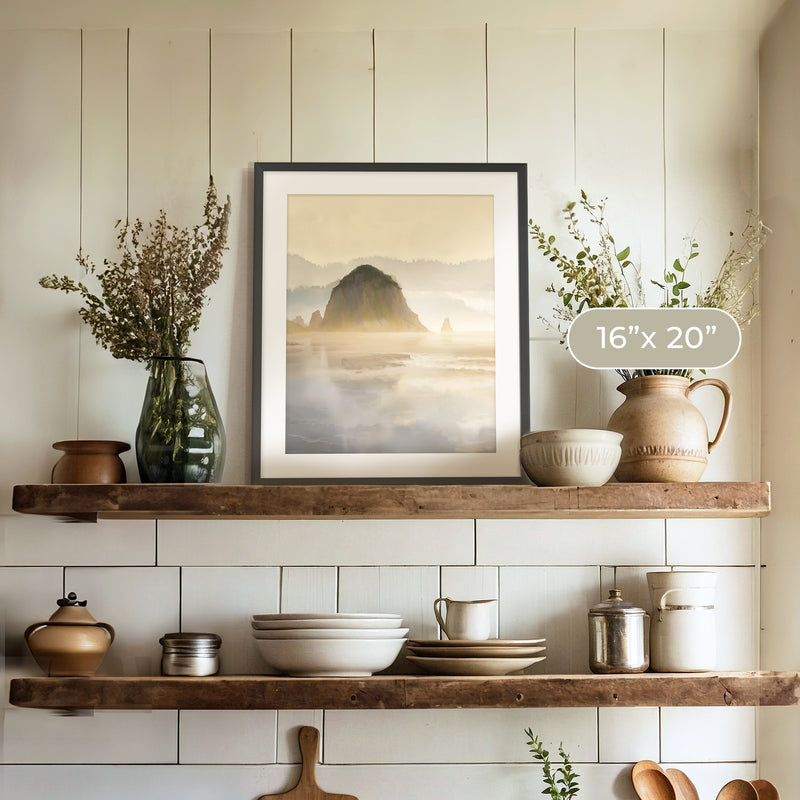 Misty Morning at Canyon Beach No1 - Sage and Rose Prints
