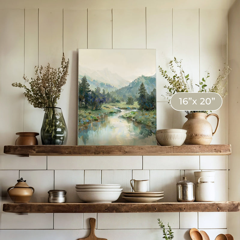 Rocky Mountain River Valley No1 - Sage and Rose Prints