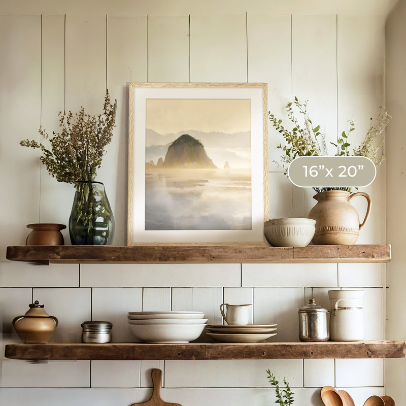 Misty Morning at Canyon Beach No1 - Sage and Rose Prints