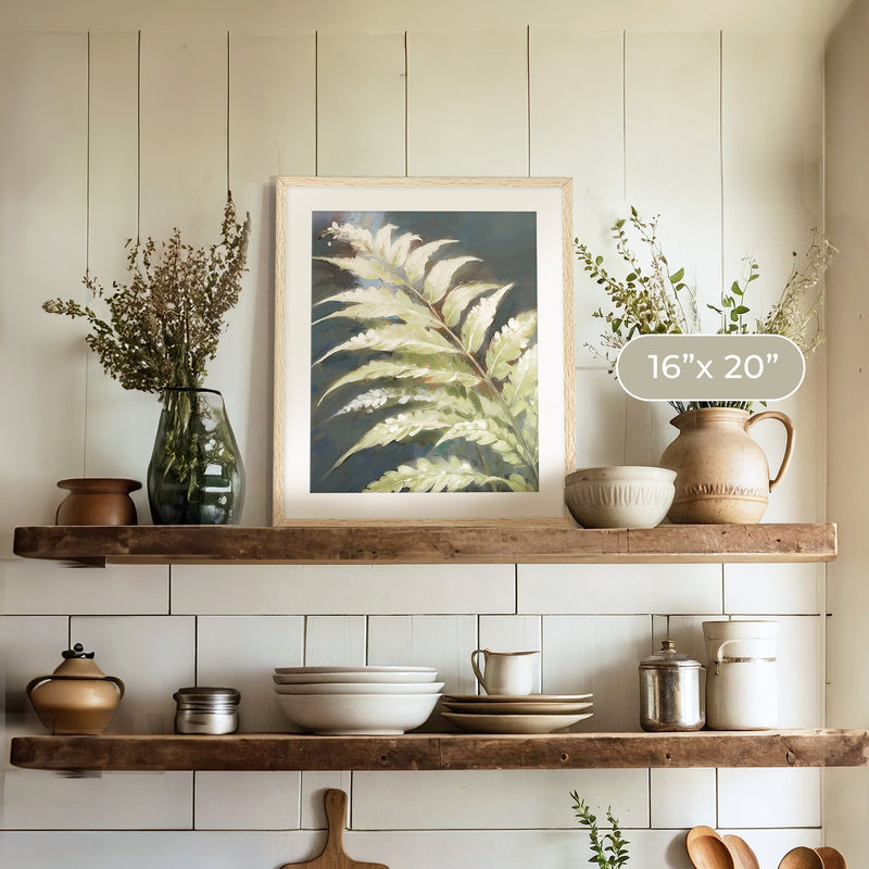 Fern Forest Leaf Botanical Art No1 - Sage and Rose Prints