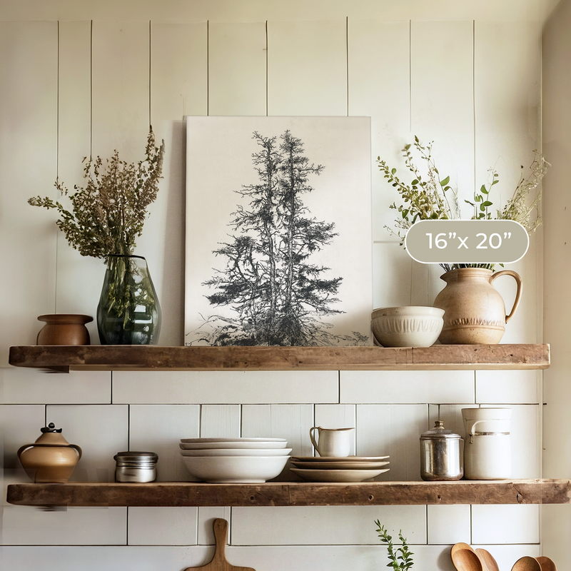 Black and White Tree Illustration No1 - Sage and Rose Prints