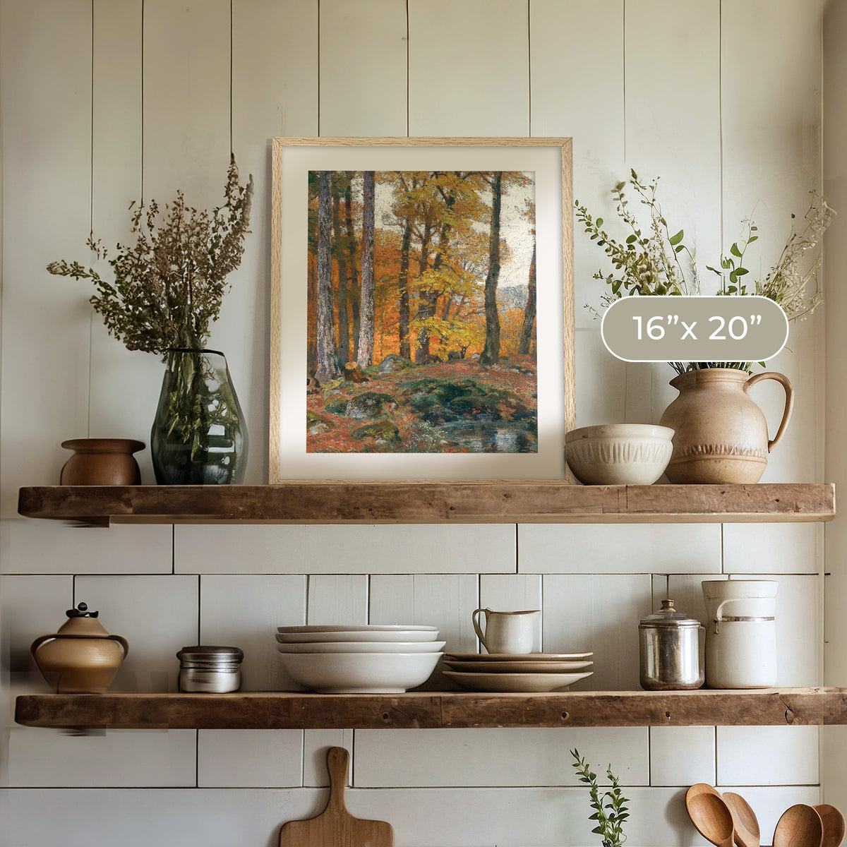 Forest Glade with Dear - Sage and Rose Prints