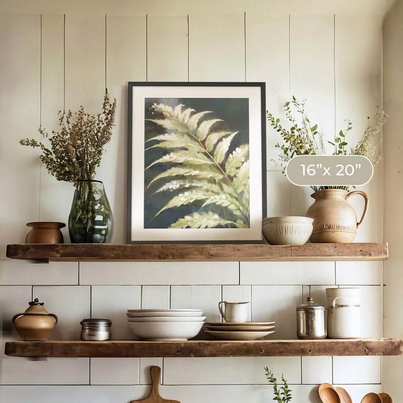 Fern Forest Leaf Botanical Art No1 - Sage and Rose Prints
