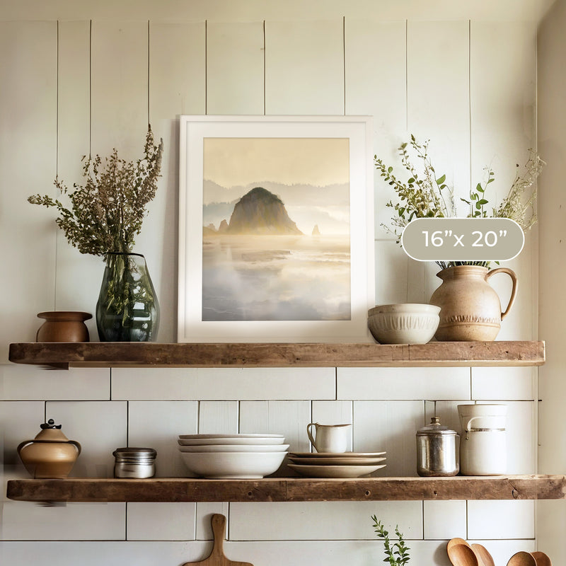 Misty Morning at Canyon Beach No1 - Sage and Rose Prints