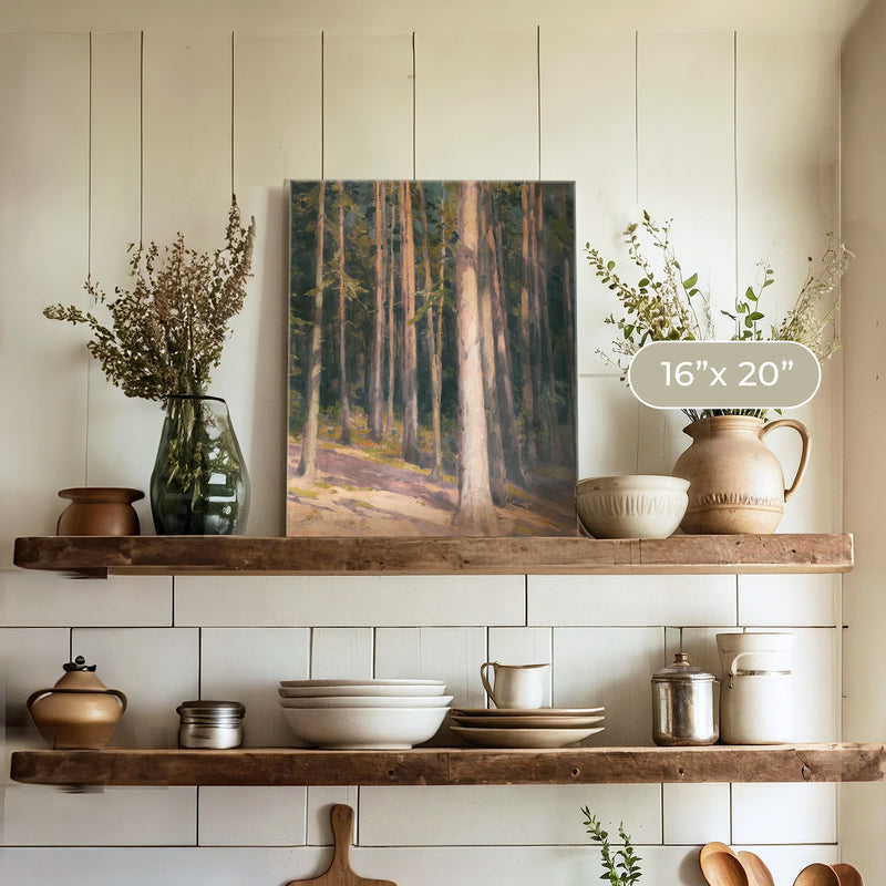 Redwoods in the Sunlight Oil Painting No1 - Sage and Rose Prints