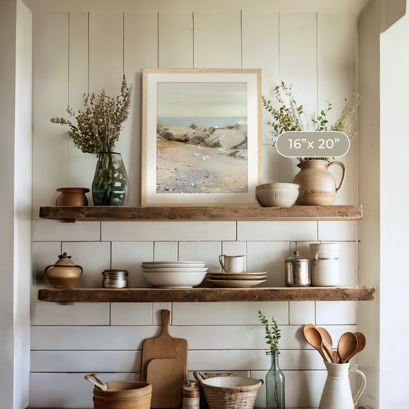 Coastline Painting - Sage and Rose Prints