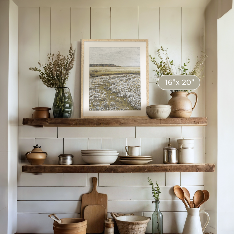 Flourishing Fields Landscape Painting No2 - Sage and Rose Prints