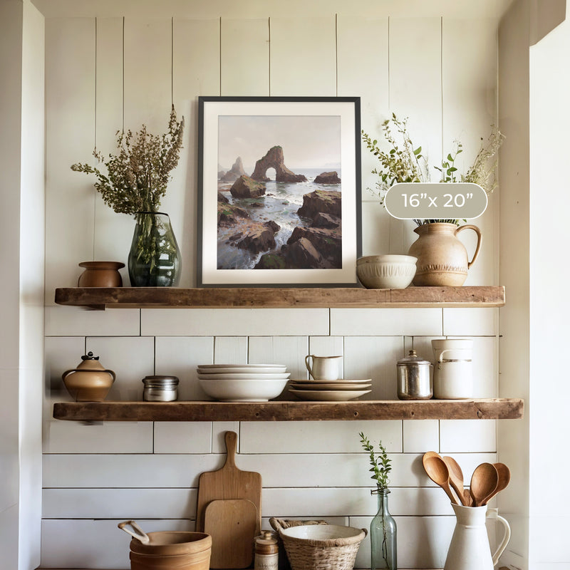 Coastal Rock Arches No1 - Sage and Rose Prints