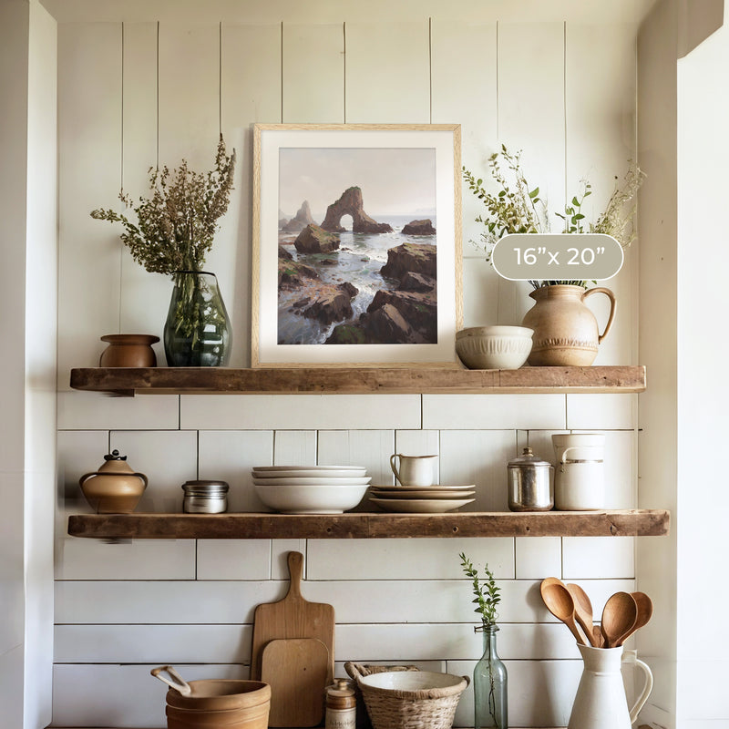 Coastal Rock Arches No1 - Sage and Rose Prints