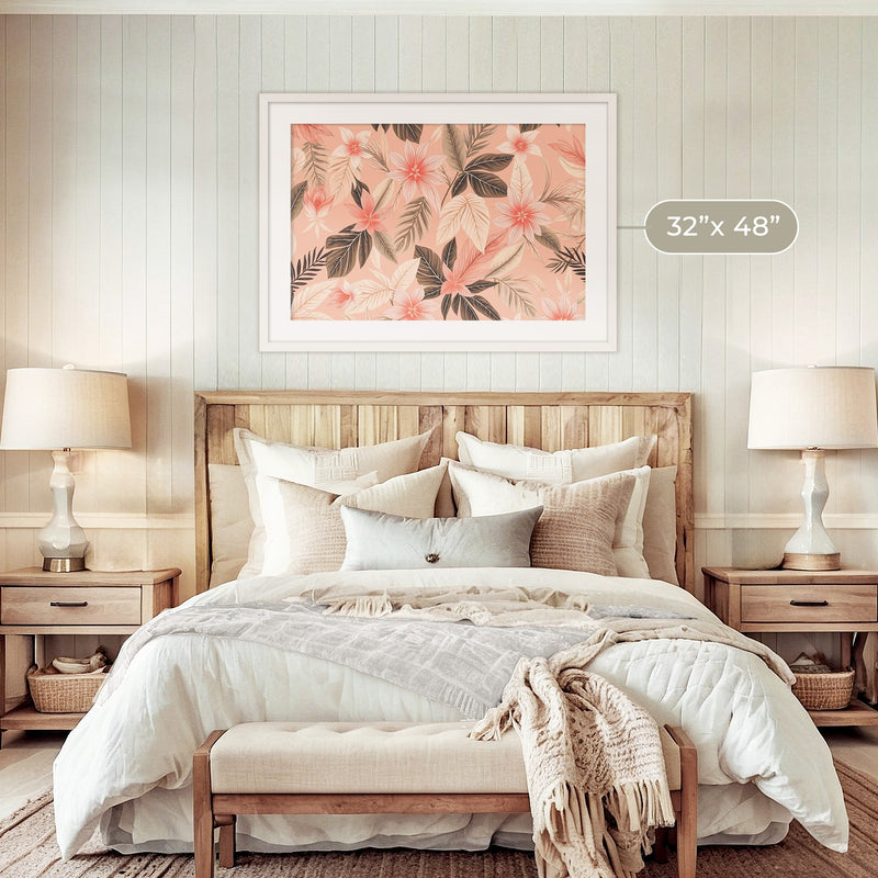 Soft Coral Maximalist Tropics - Sage and Rose Prints