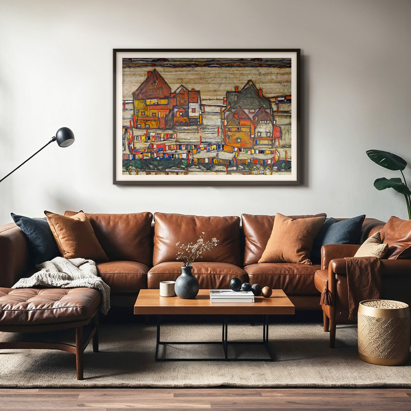 Geometric Grid Urban Landscape - Sage and Rose Prints