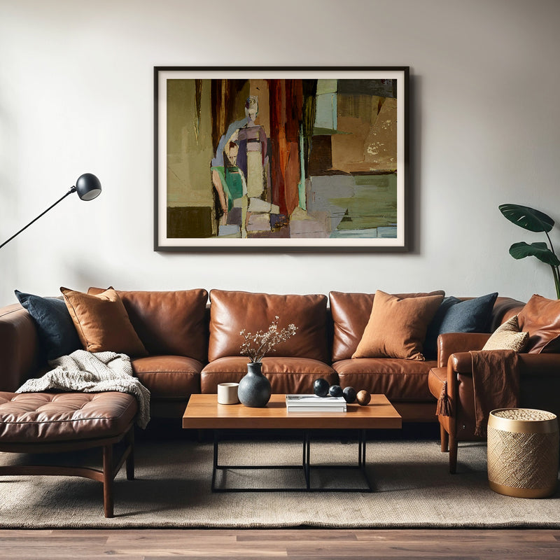 Moody Cubist Portrait - Sage and Rose Prints