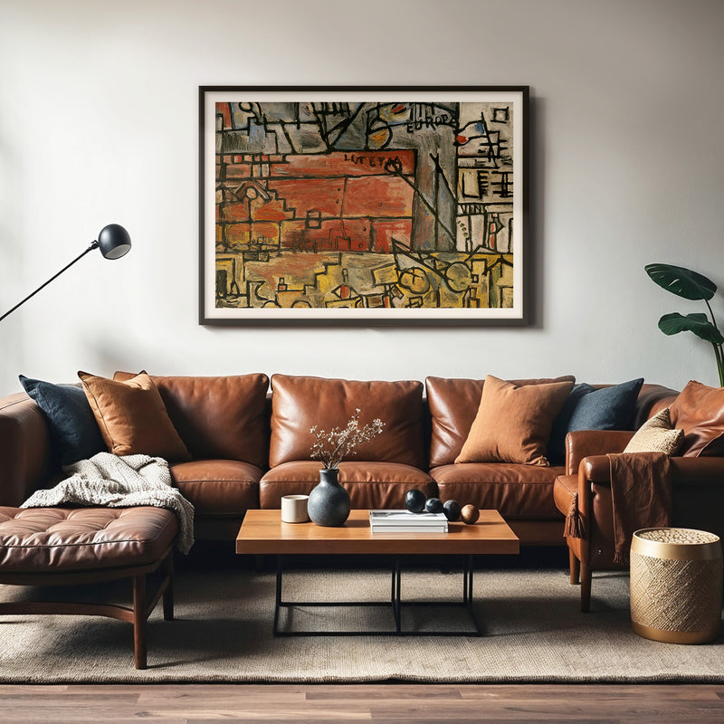 Abstract Geometric City Print - Sage and Rose Prints