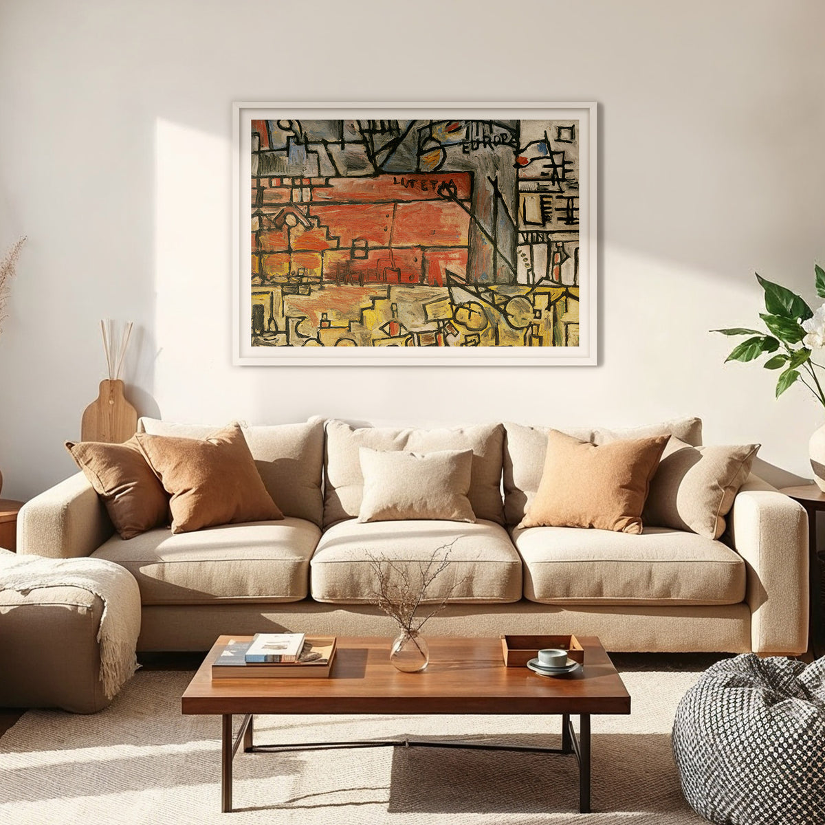 Abstract Geometric City Print - Sage and Rose Prints