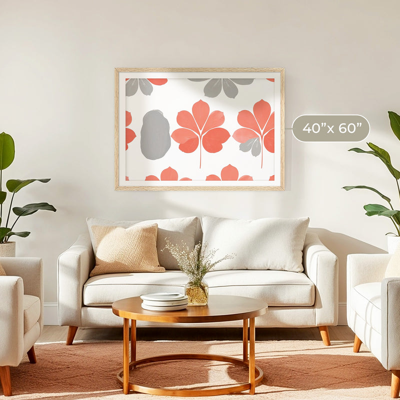 Coral Color Floral Pattern - Sage and Rose Prints
