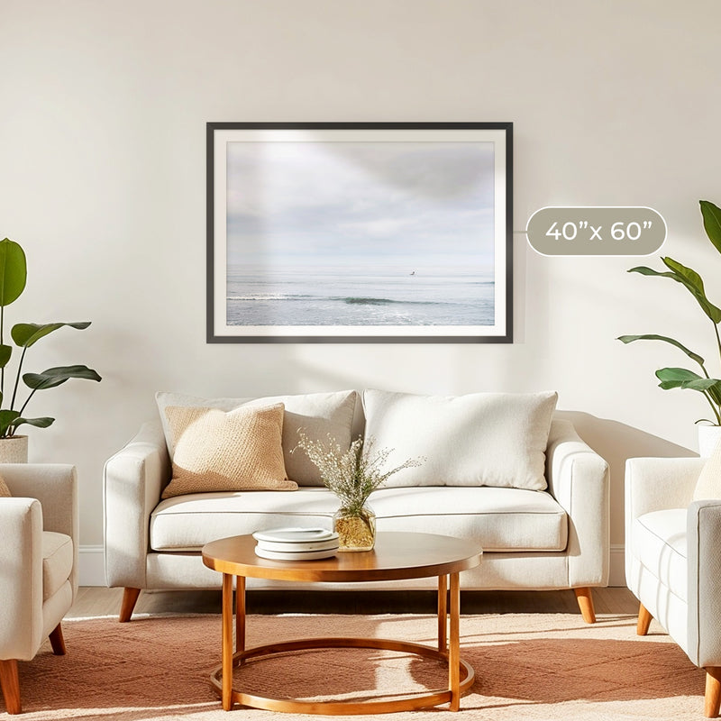 Silver Blue Sky Ocean Photo Print No1 - Sage and Rose Prints