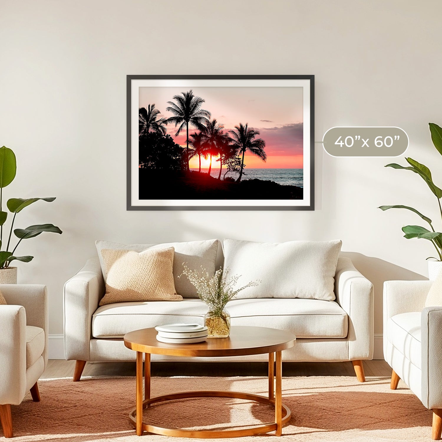 Palm Trees Silhouettes Sunset Photo No1 - Sage and Rose Prints