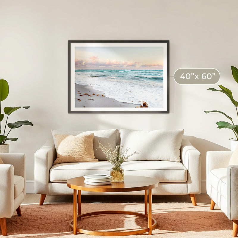 Soft Pastel Miami Beach Ocean Photo - Sage and Rose Prints