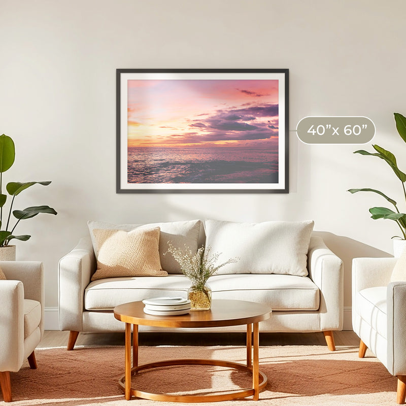 Purple and Pink Sky Ocean Photography - Sage and Rose Prints