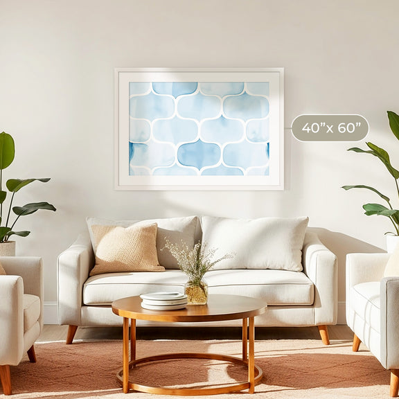 Coastal Blue Watercolor Pattern - Sage and Rose Prints