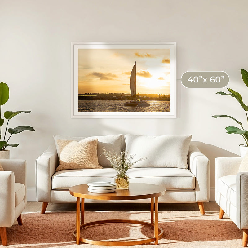 Sepia Sunset Sailboat Ocean Photo No1 - Sage and Rose Prints