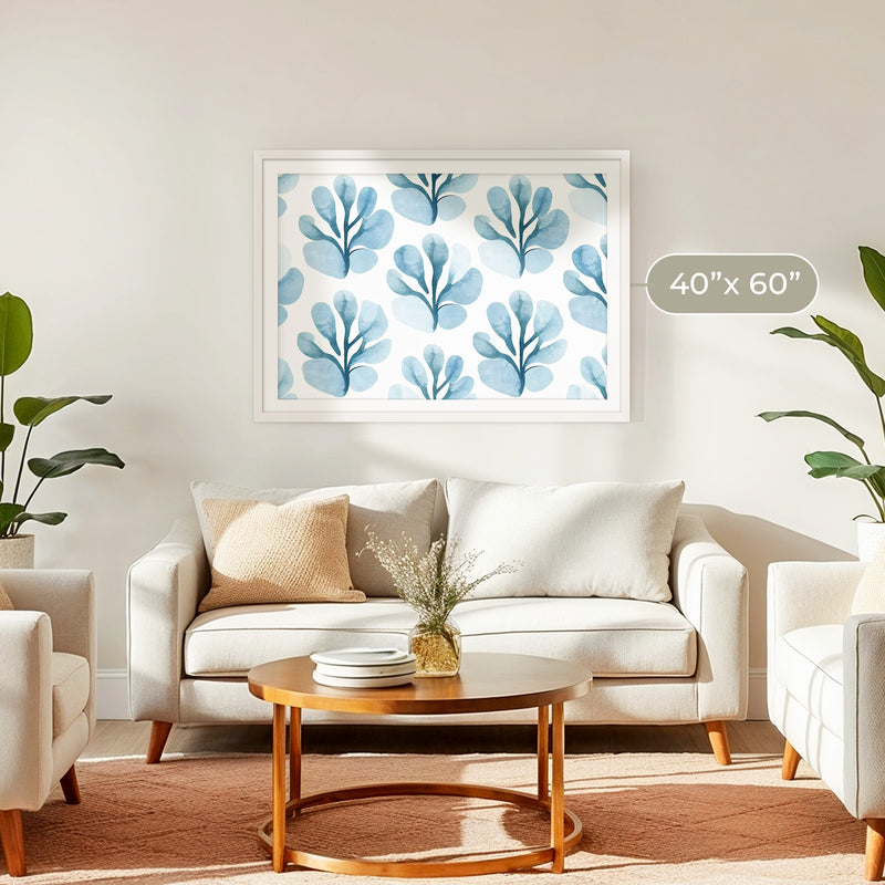 Powder Blue Organic Florals - Sage and Rose Prints