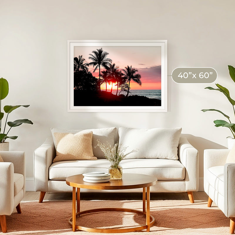 Palm Trees Silhouettes Sunset Photo No1 - Sage and Rose Prints