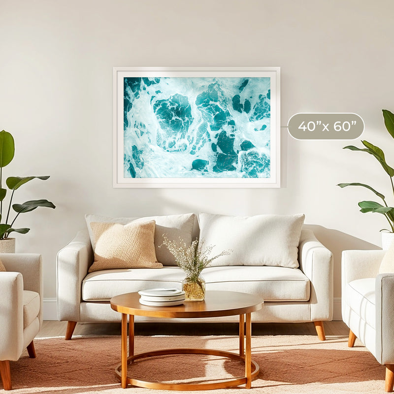 Teal Ocean Waves Photo Coastal Art No1 - Sage and Rose Prints