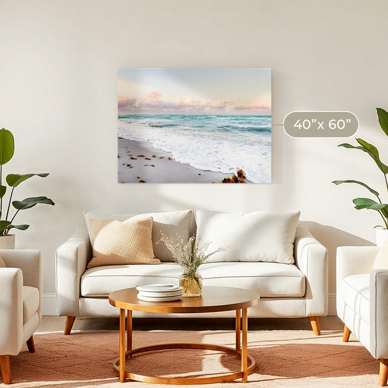 Soft Pastel Miami Beach Ocean Photo - Sage and Rose Prints