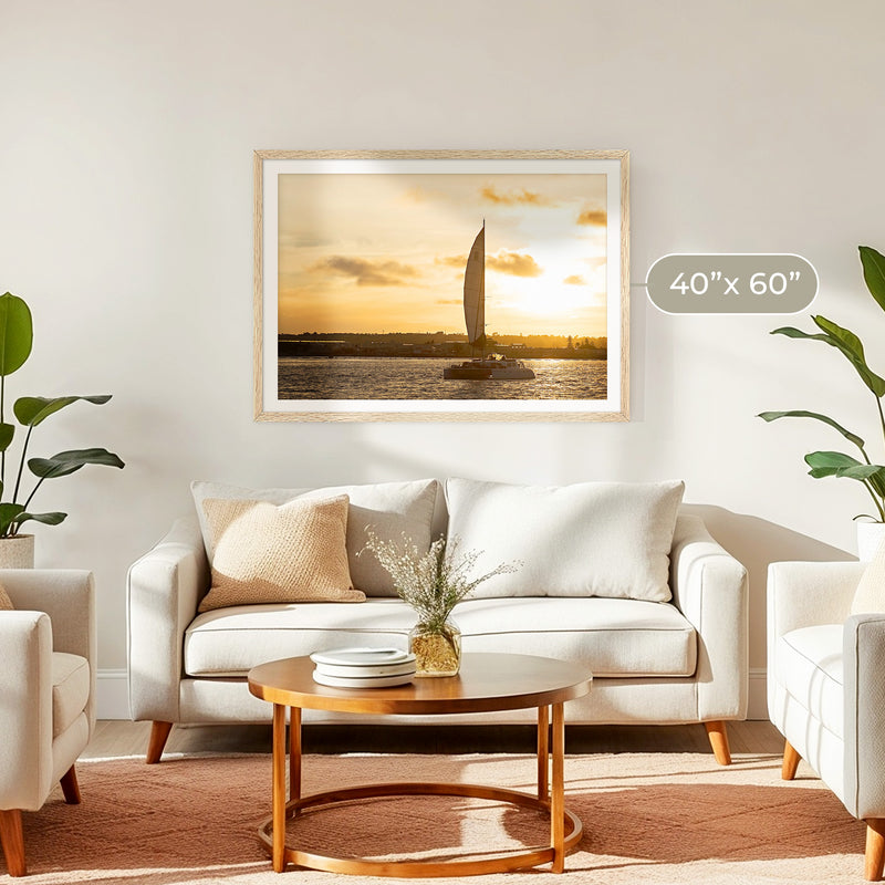 Sepia Sunset Sailboat Ocean Photo No1 - Sage and Rose Prints