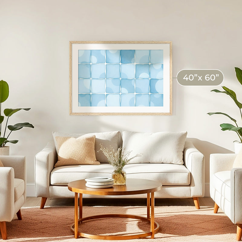 Coastal Blue Tile Motif - Sage and Rose Prints