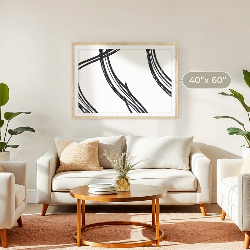 Black and White Abstract Print - Sage and Rose Prints