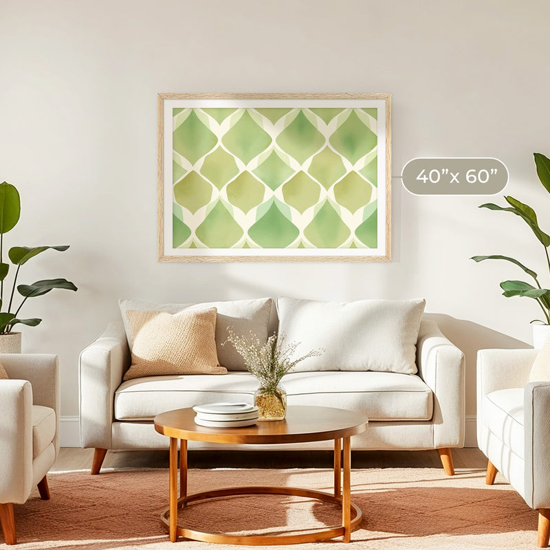 Bright Green Pattern Print - Sage and Rose Prints