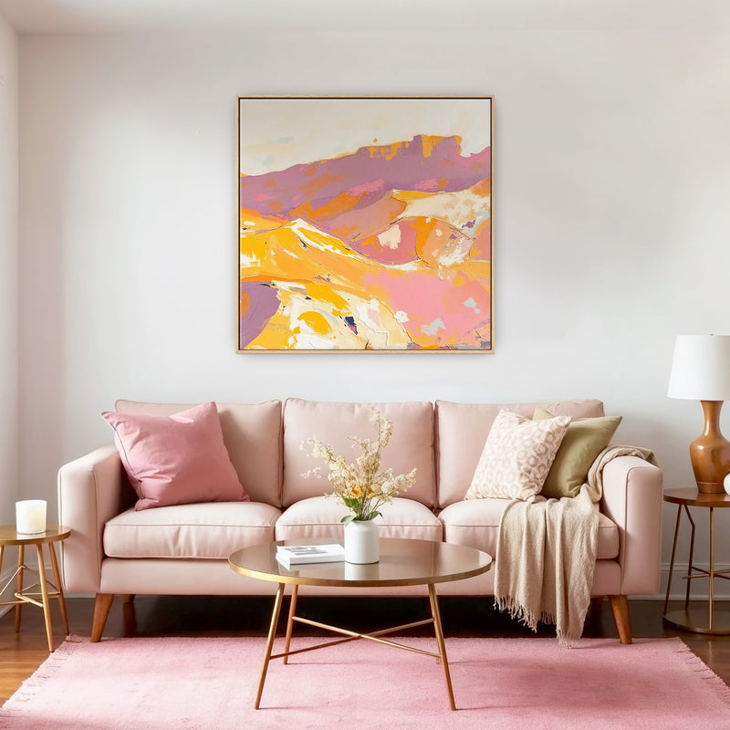 Bright Sunny Desert Abstract Painting - Sage and Rose Prints