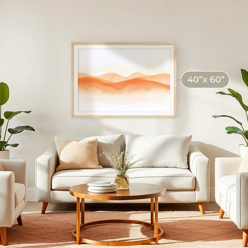 Orange Watercolor Landscape - Sage and Rose Prints