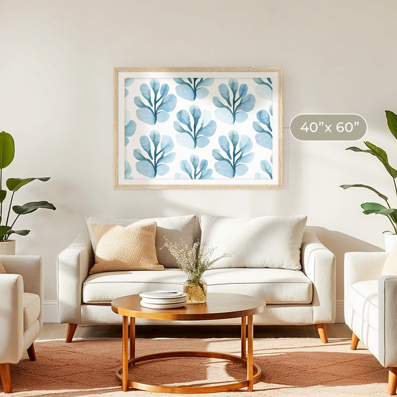 Powder Blue Organic Florals - Sage and Rose Prints