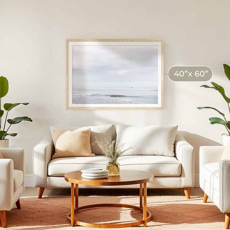 Silver Blue Sky Ocean Photo Print No1 - Sage and Rose Prints