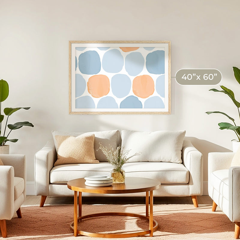 Steel Blue and Light Orange Print - Sage and Rose Prints