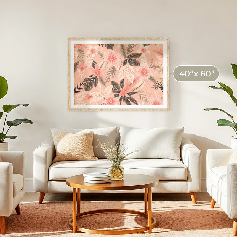 Soft Coral Maximalist Tropics - Sage and Rose Prints