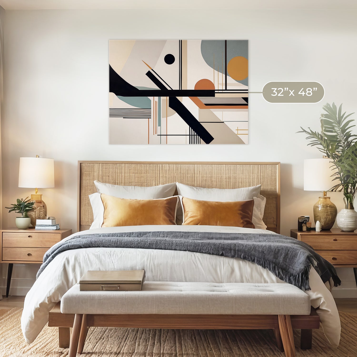 Mid-Century Package - Bedroom Art B 1x.08 - Sage and Rose Prints