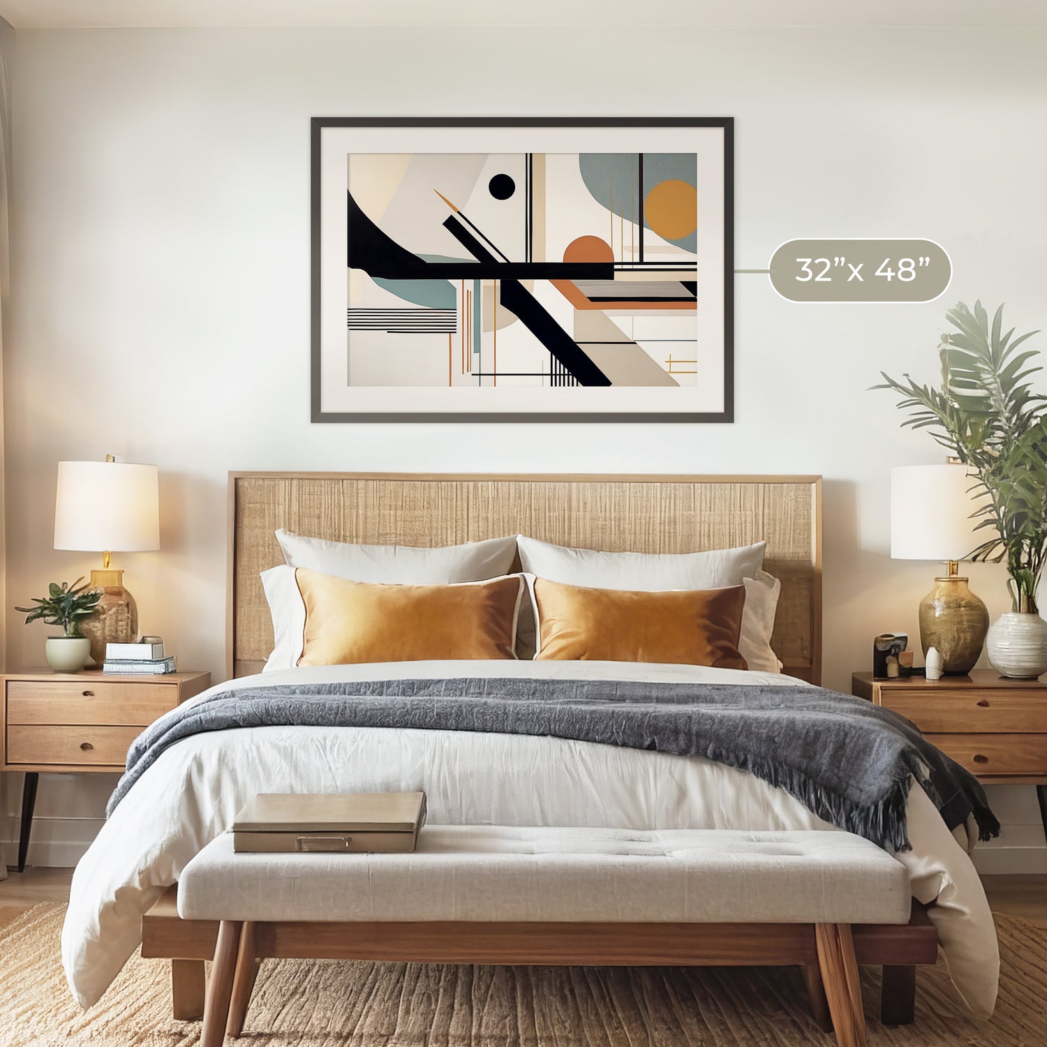 Mid-Century Package - Bedroom Art B 1x.08 - Sage and Rose Prints