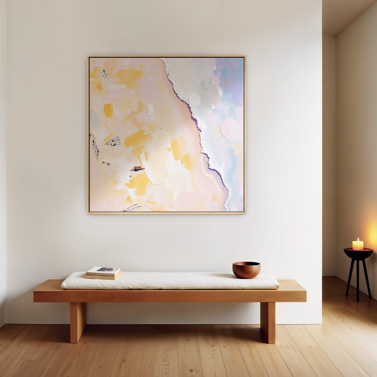 Birds-Eye Beach with Lavender Fog - Sage and Rose Prints