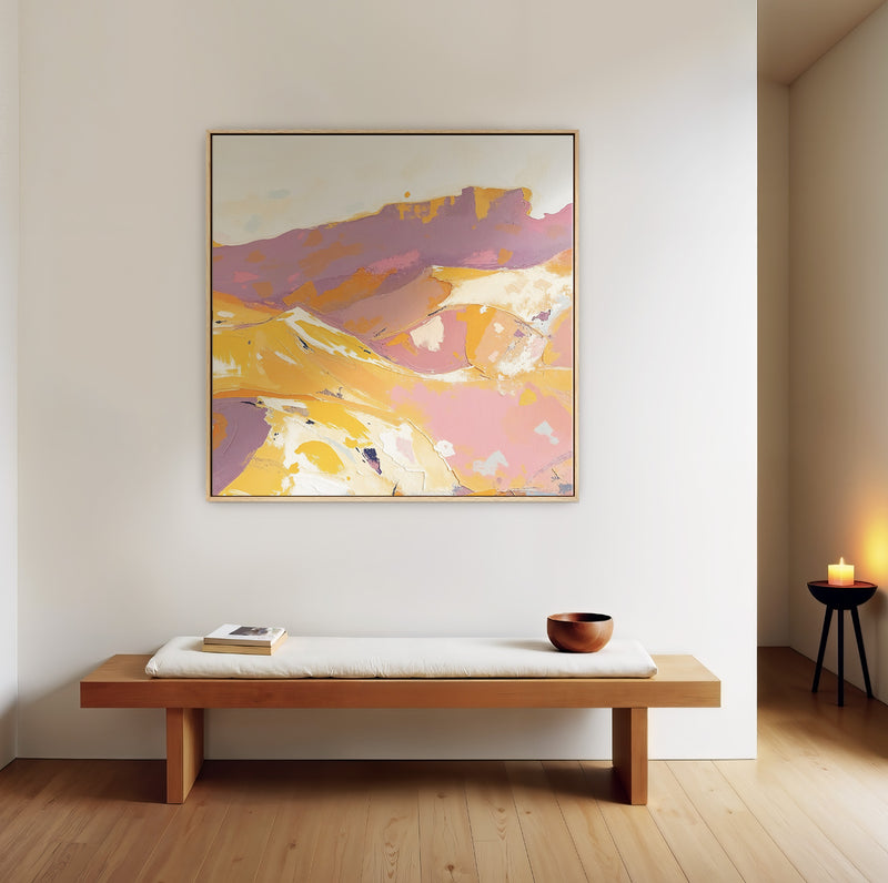 Bright Sunny Desert Abstract Painting - Sage and Rose Prints