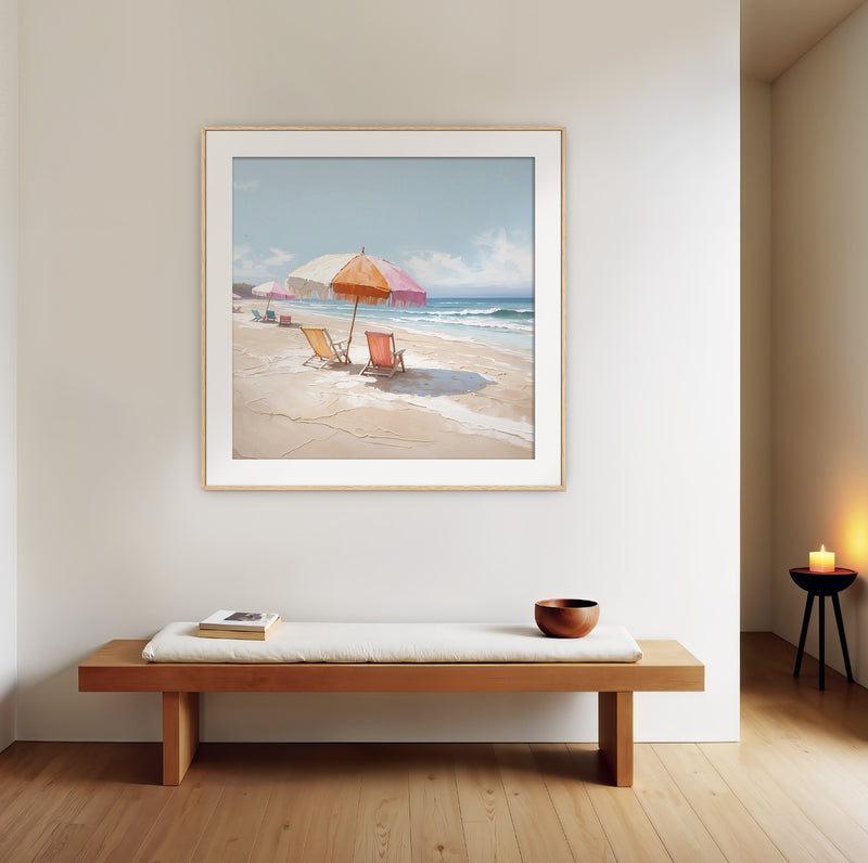 Beach Chairs Watercolor Print - Sage and Rose Prints