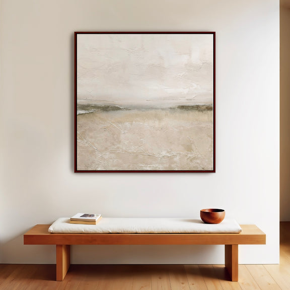 AK-56- Tan and Green Minimalist Modern Art Print - Sage and Rose Prints